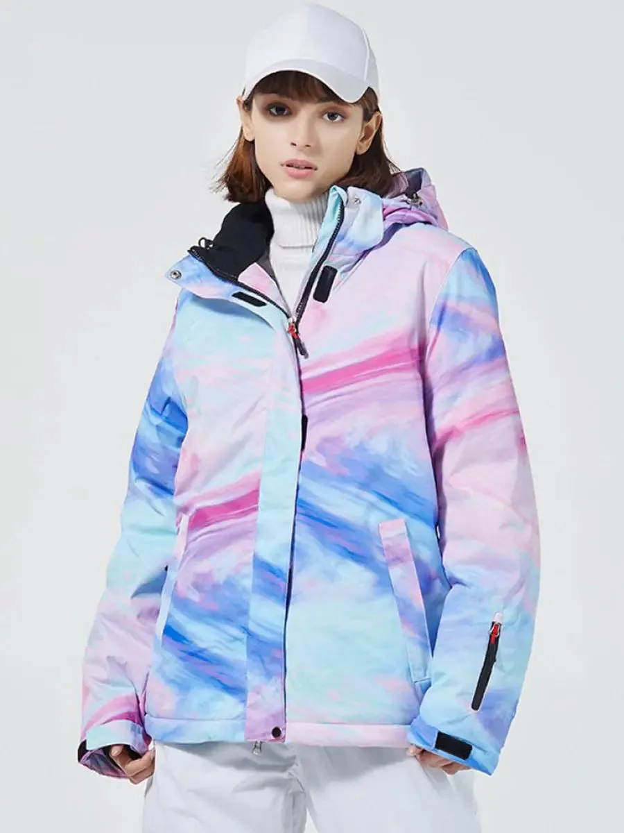 Affordable Female Rainbow Insulated Ski Jacket
