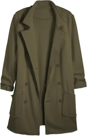 Ainangua Tipperary Trench Coat Women Double Breasted Lapel Long Coat Winter Fall Fashion Fleece Jacket