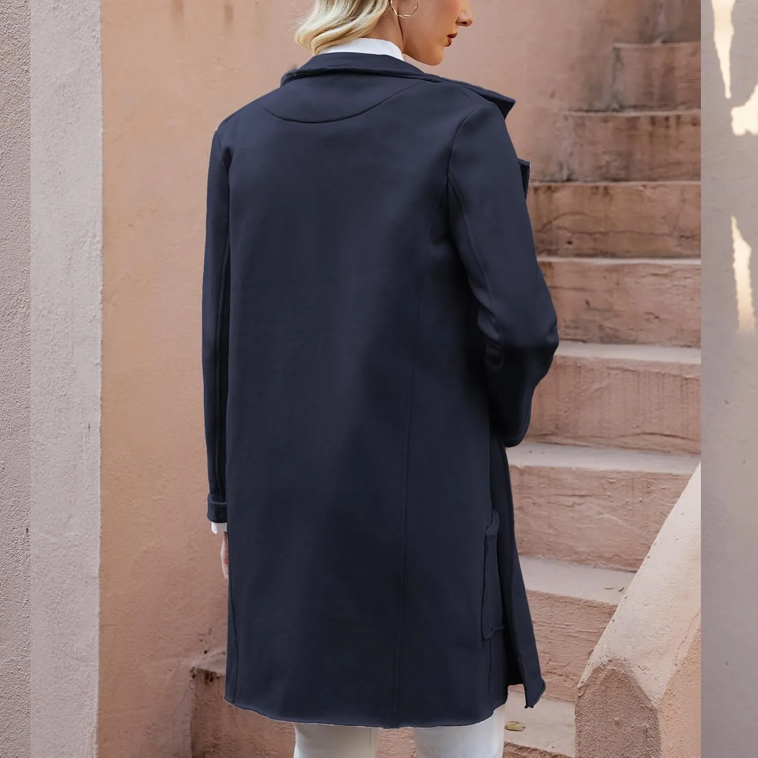 Ainangua Tipperary Trench Coat Women Double Breasted Lapel Long Coat Winter Fall Fashion Fleece Jacket