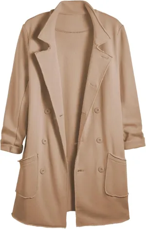 Ainangua Tipperary Trench Coat Women Double Breasted Lapel Long Coat Winter Fall Fashion Fleece Jacket