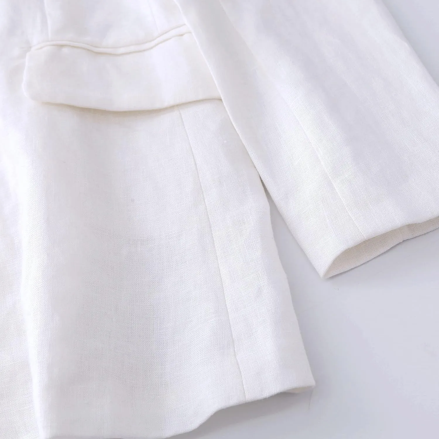 Amazhiyu Womens Pure Linen Long Sleeve Casual Office Blazer Jackets for Autumn