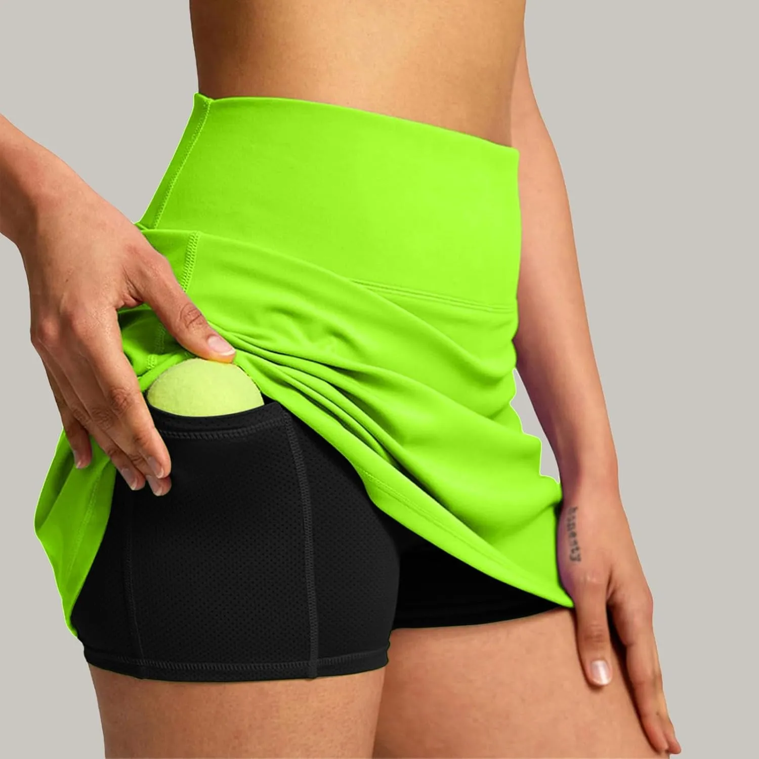 AMDBEL Women's Workout Shorts,Summer Stretchy High Waist Solid Golf Skorts Skirts Casual Outdoor Athletic Running Skirts