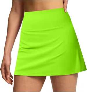 AMDBEL Women's Workout Shorts,Summer Stretchy High Waist Solid Golf Skorts Skirts Casual Outdoor Athletic Running Skirts