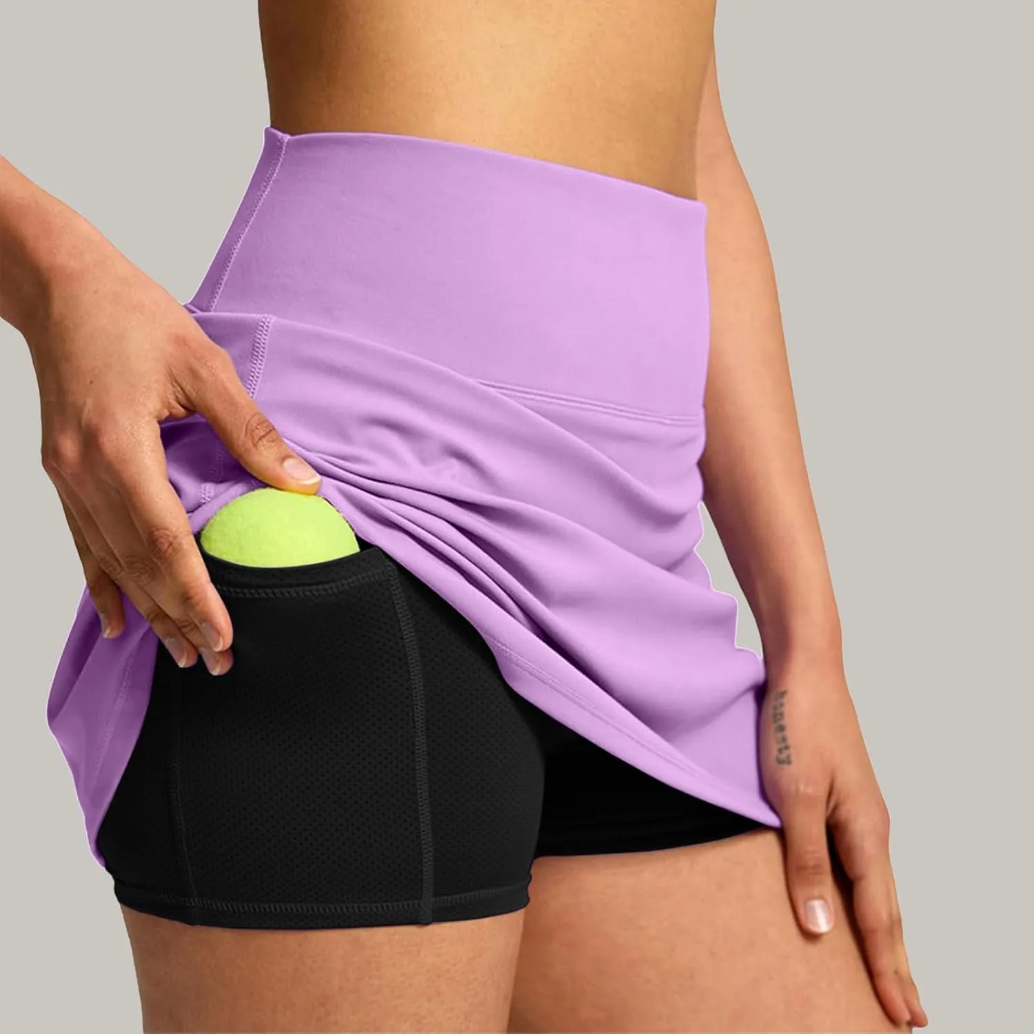 AMDBEL Women's Workout Shorts,Summer Stretchy High Waist Solid Golf Skorts Skirts Casual Outdoor Athletic Running Skirts