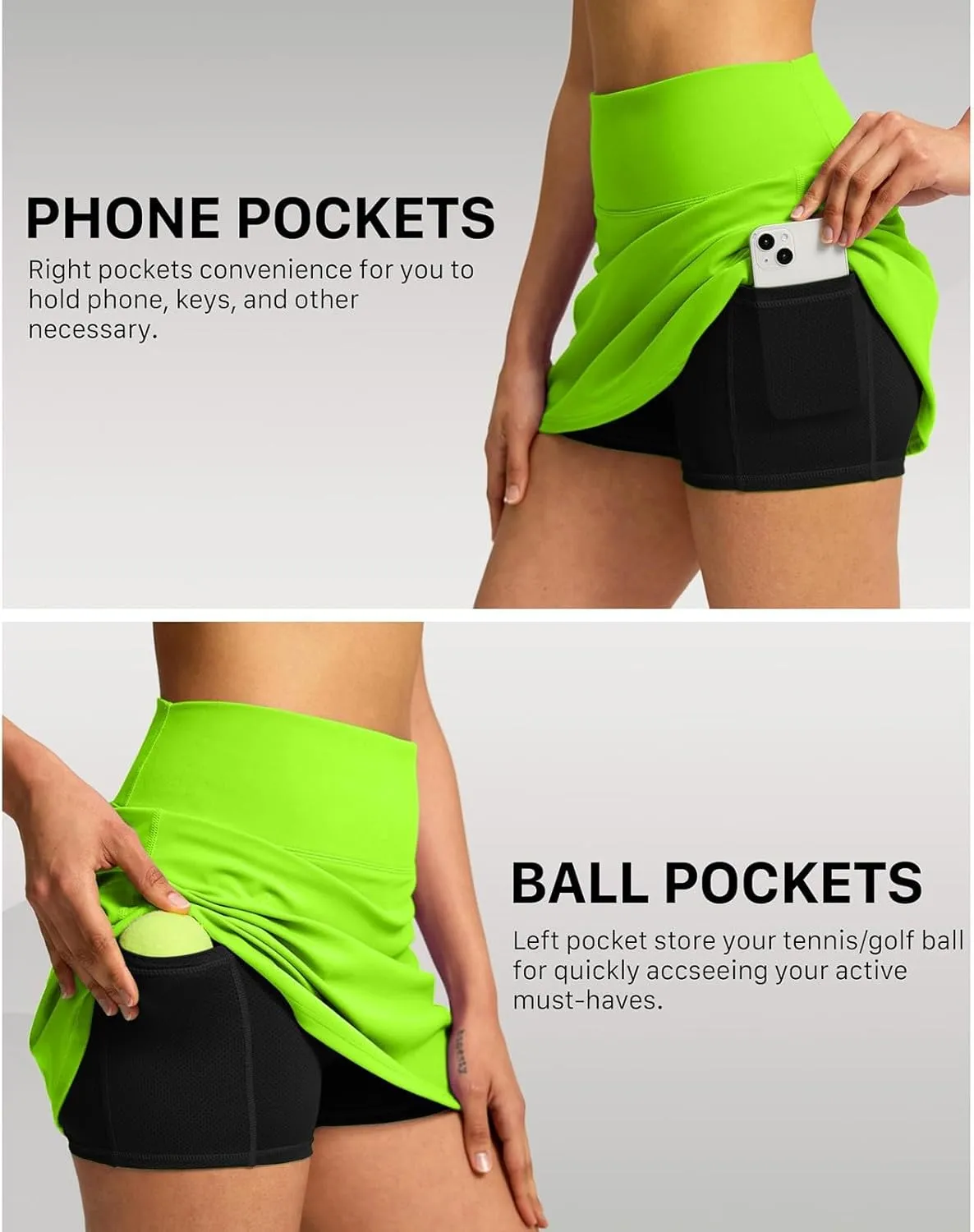 AMDBEL Women's Workout Shorts,Summer Stretchy High Waist Solid Golf Skorts Skirts Casual Outdoor Athletic Running Skirts
