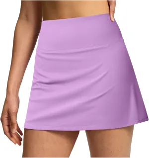 AMDBEL Women's Workout Shorts,Summer Stretchy High Waist Solid Golf Skorts Skirts Casual Outdoor Athletic Running Skirts