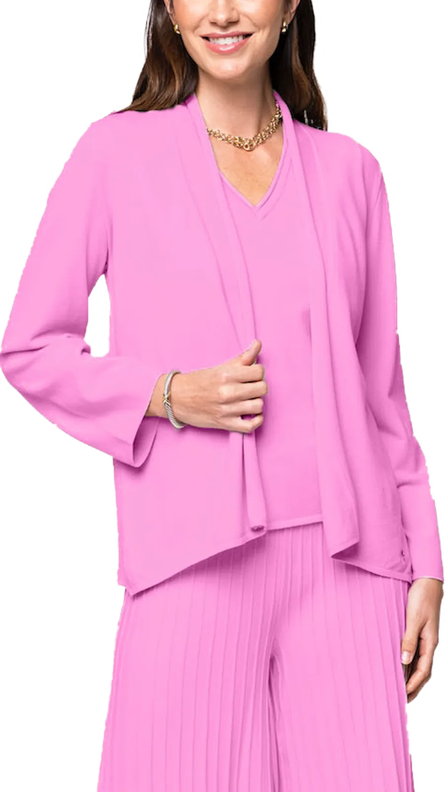 Amy Shawl Collar Cardigan - Peony