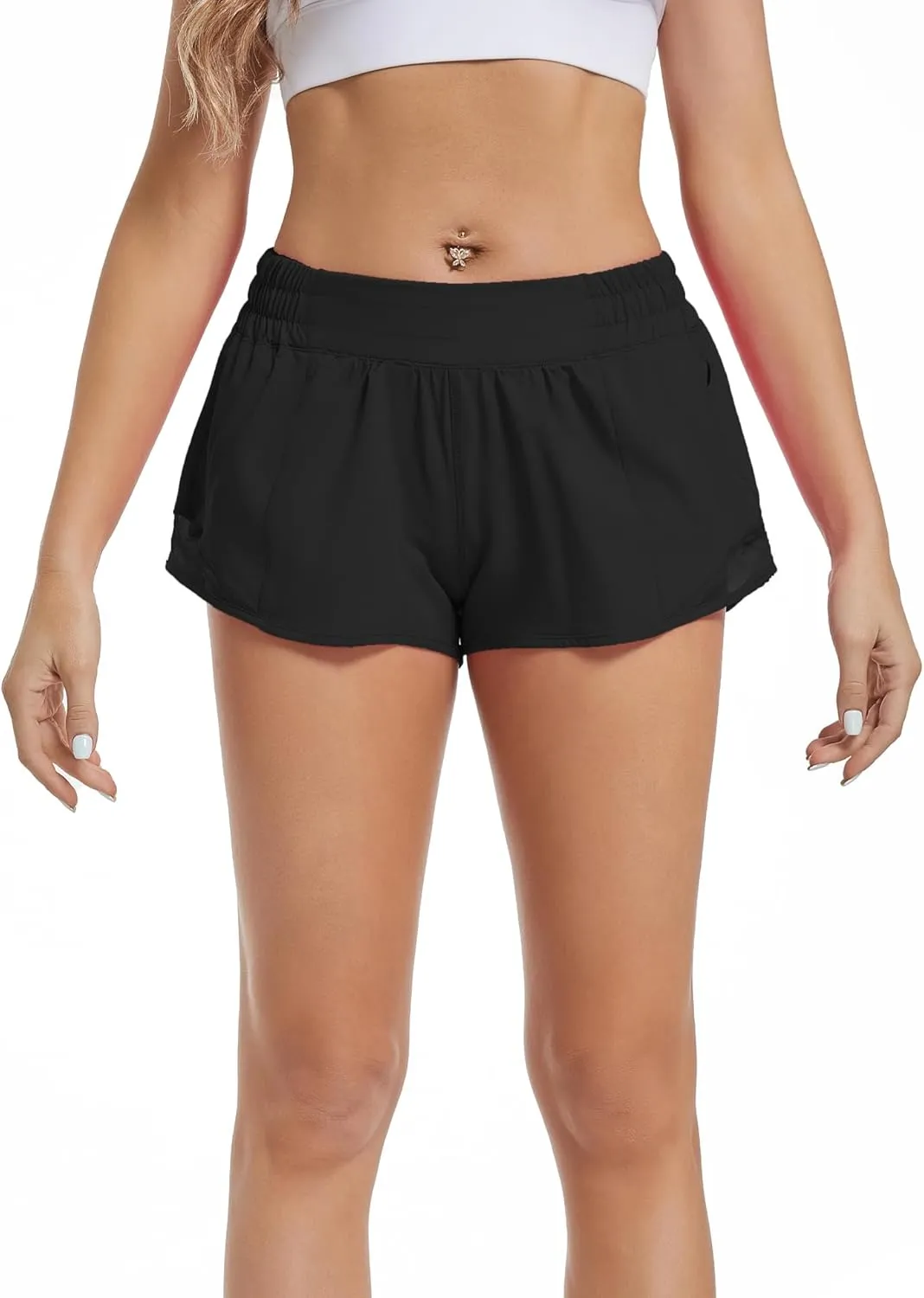 Athletic Shorts for Women,Mesh Lined 2.5" Running Shorts,Quick Dry Active Workout Shorts with Zip Pocket