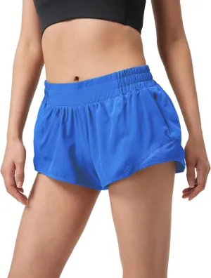 Athletic Shorts for Women,Mesh Lined 2.5" Running Shorts,Quick Dry Active Workout Shorts with Zip Pocket