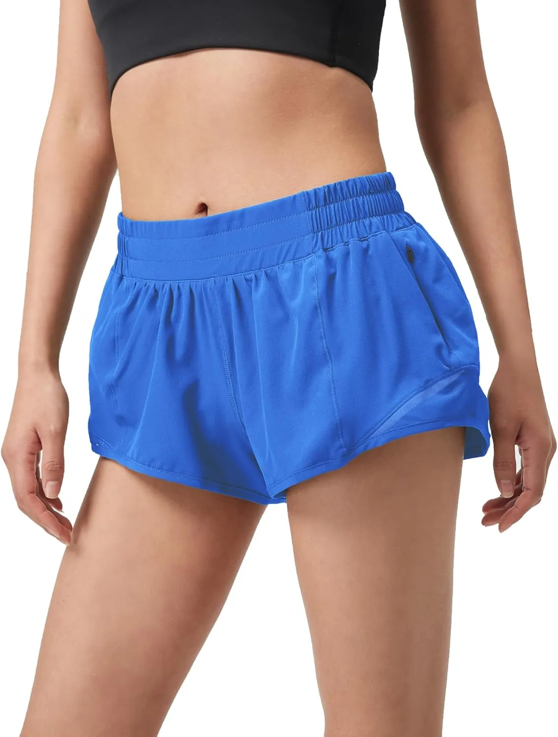 Athletic Shorts for Women,Mesh Lined 2.5" Running Shorts,Quick Dry Active Workout Shorts with Zip Pocket