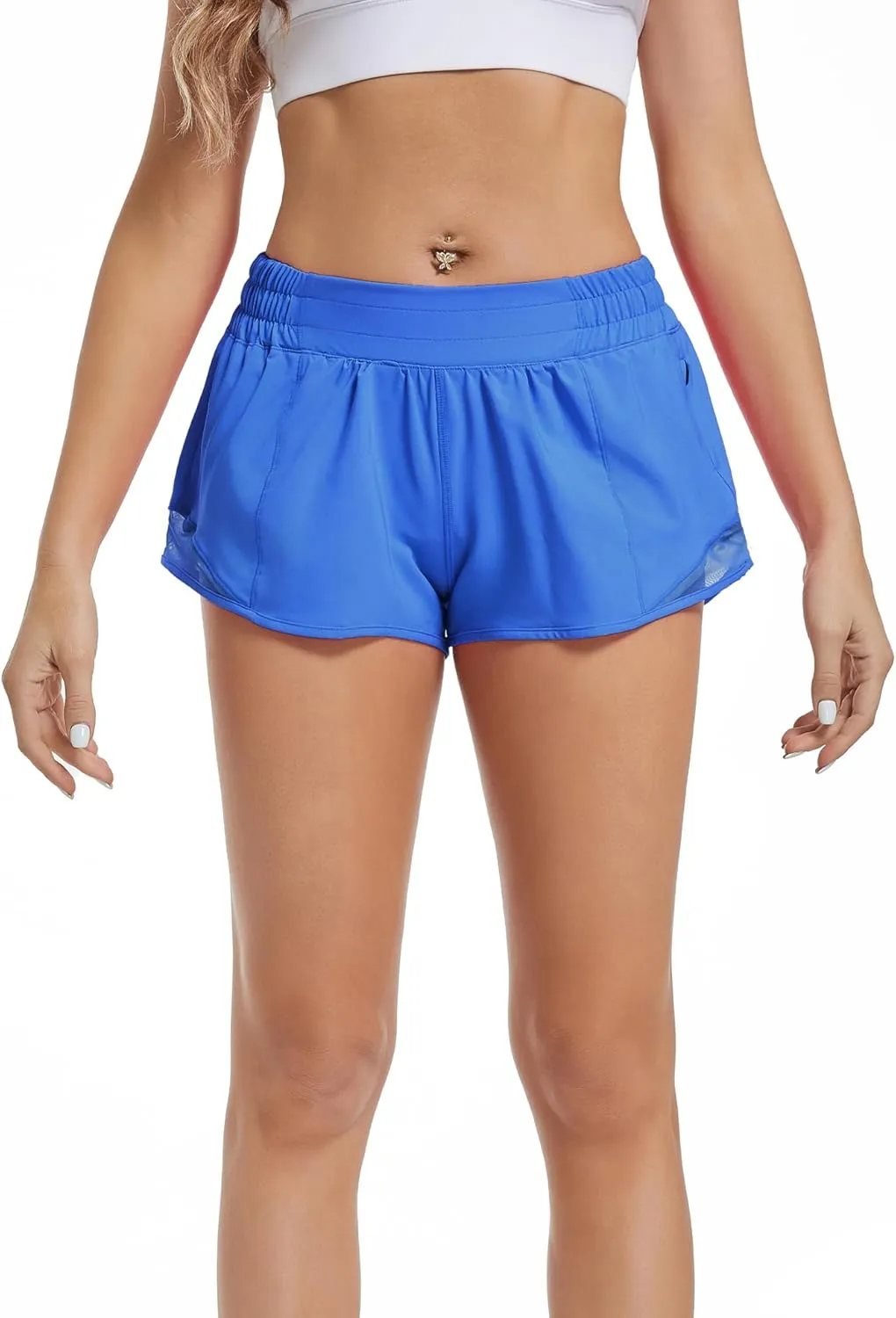 Athletic Shorts for Women,Mesh Lined 2.5" Running Shorts,Quick Dry Active Workout Shorts with Zip Pocket