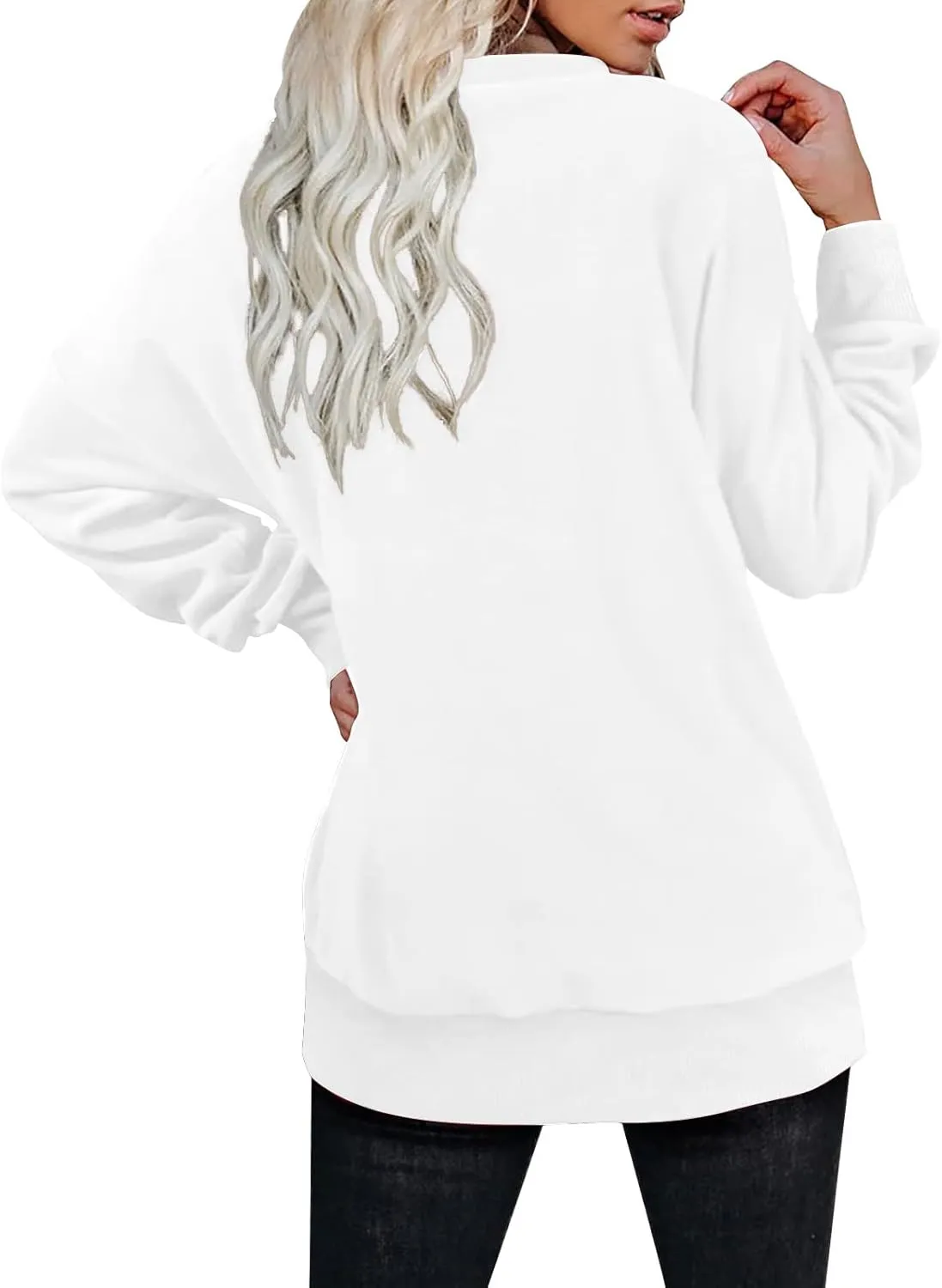 Azeralia Oversized Sweatshirt For Women Solid Round Neck Long Sleeve Pullover Fall Trendy Casual Loose Sweatshirts