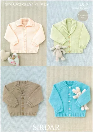 Baby's Raglan Cardigans in Sirdar Snuggly 4ply