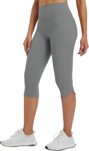baleaf Womens 17" High Waisted Capri Leggings with Pockets Tummy Control Yoga Gym Capris Pants