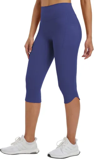 baleaf Womens 17" High Waisted Capri Leggings with Pockets Tummy Control Yoga Gym Capris Pants