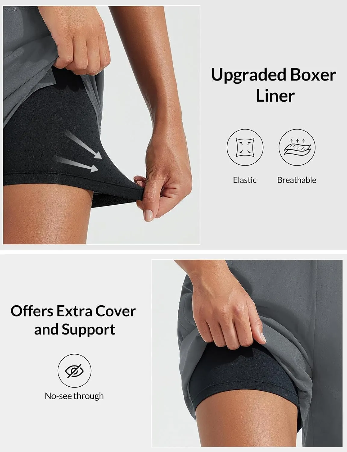 baleaf Women's 5" Swim Shorts High Waisted Quick Dry Swimming Bottom Boxer Liner Board Beach Shorts with Zipper Pockets