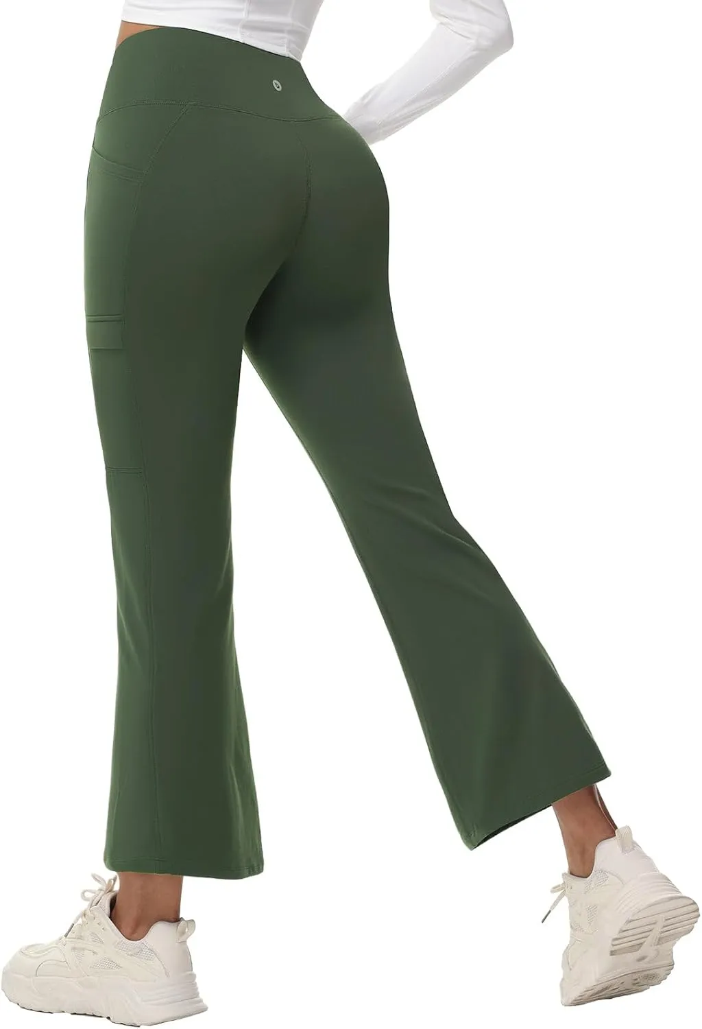 baleaf Women's Fleece Lined Pants Winter Thermal Water Resistant Crossover Flare Leggings Warm Bootcut Hiking Outdoor