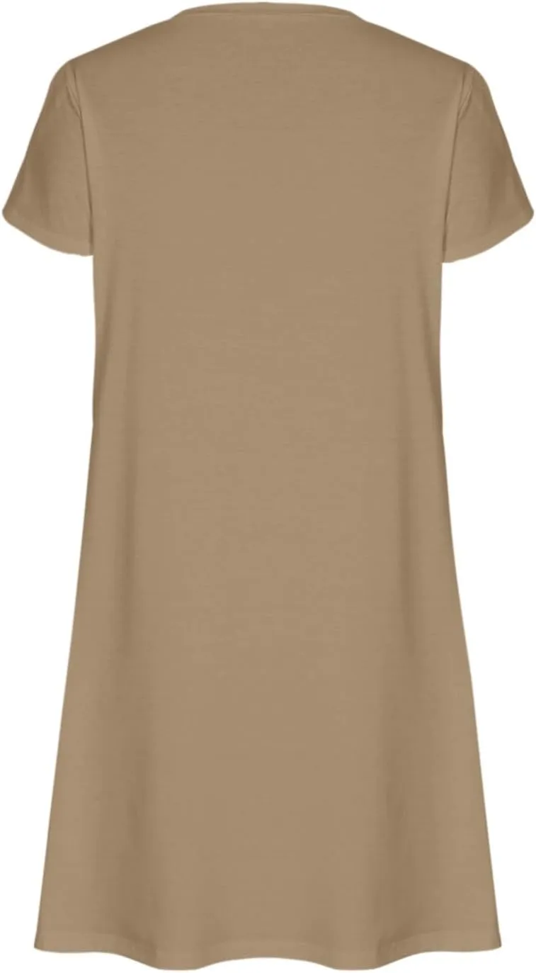 Beach Dresses for Women 2025 Vacation Short Sleeve Summer Floral Sundresses A-Line Swimsuit Coverup with Pockets