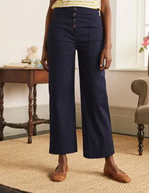 Beaufort Button Fly Trousers-Navy