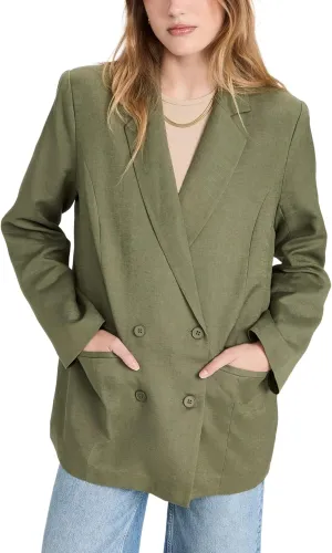 Beautiful Nomad Women's Cotton Linen Blazer Long Sleeve Fall Fashion Casual Work Office Jackets