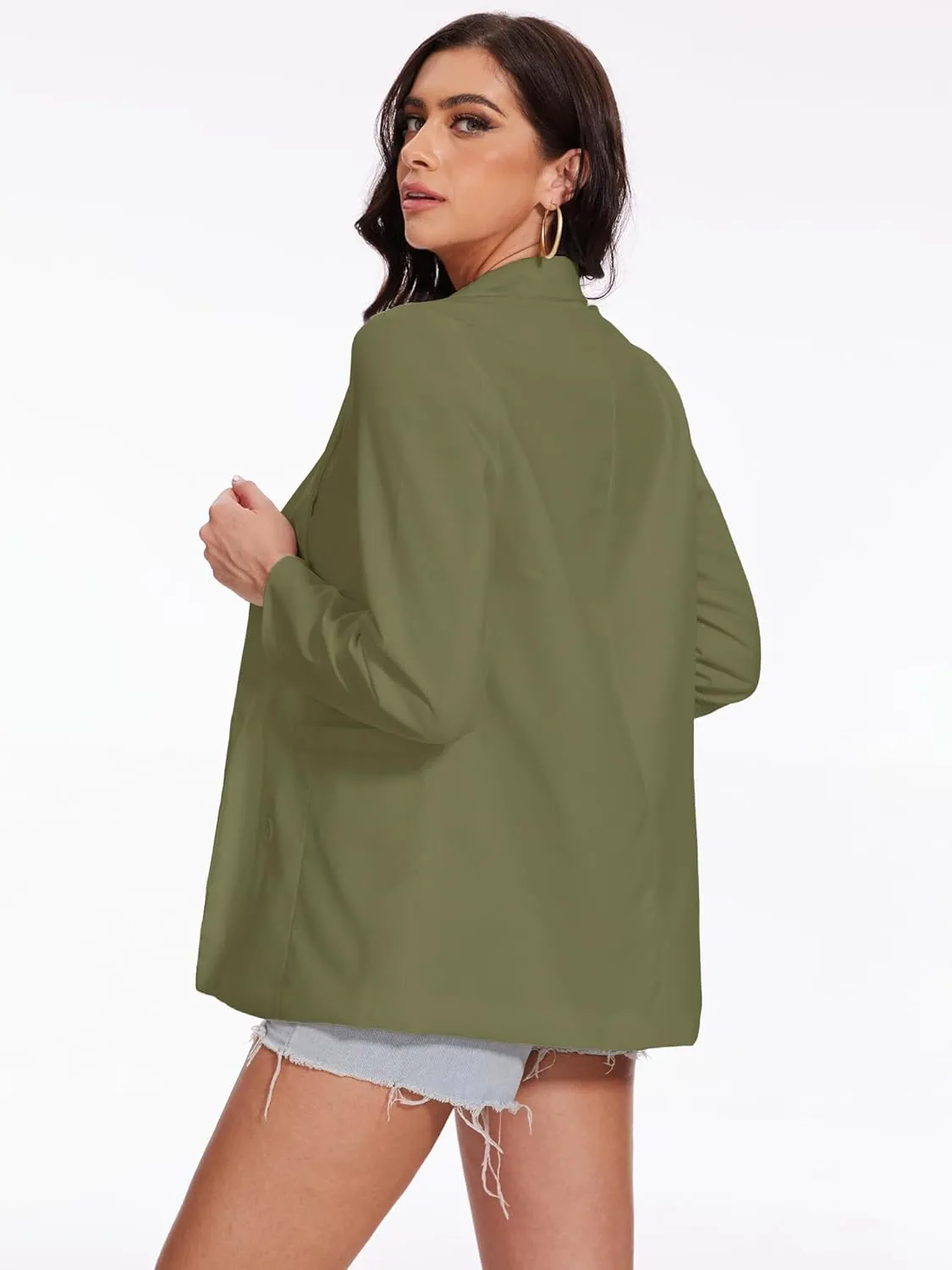 Beautiful Nomad Women's Cotton Linen Blazer Long Sleeve Fall Fashion Casual Work Office Jackets