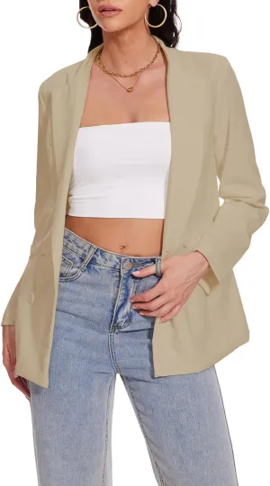 Beautiful Nomad Women's Cotton Linen Blazer Long Sleeve Fall Fashion Casual Work Office Jackets