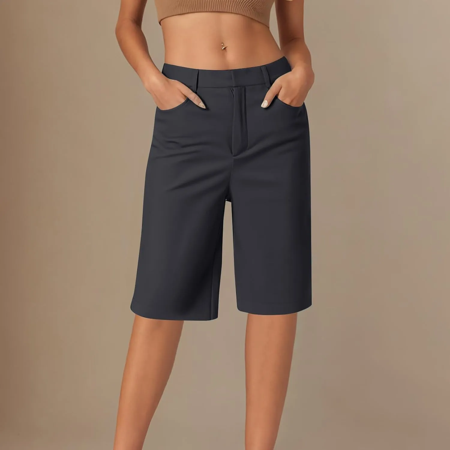 Bermuda Shorts for Women Dressy Casual 2025 High Waisted Stretchy Short Trousers Hiking Pants Summer Vacation Outfits