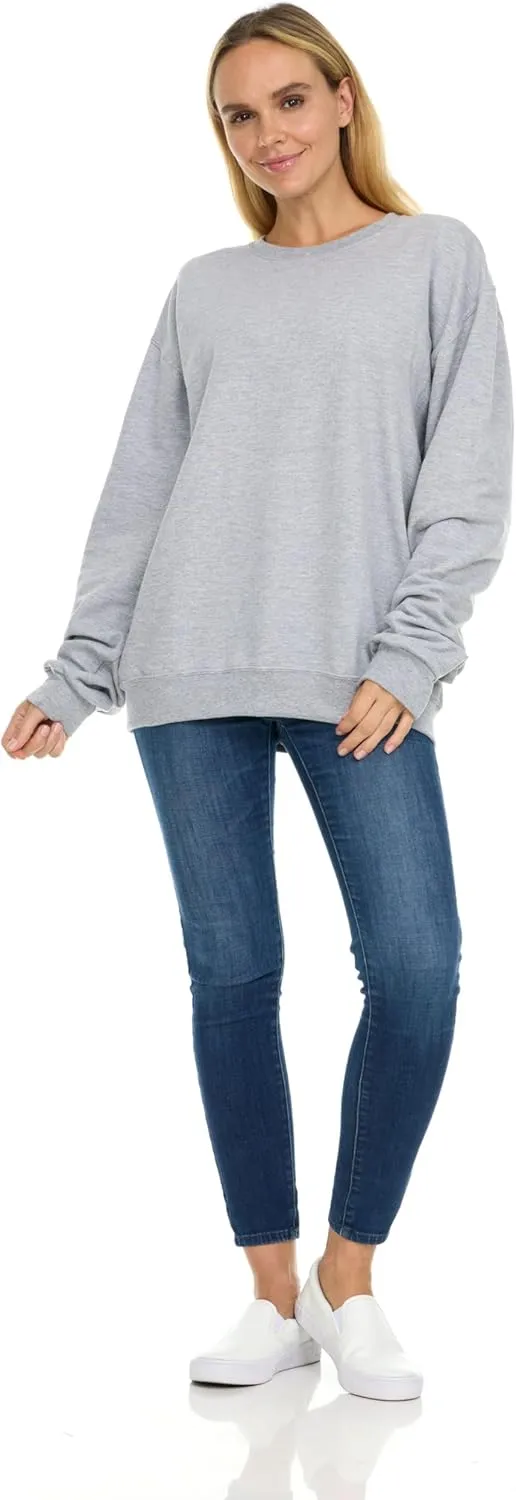 BILLIONHATS 12 Pack Womens Oversized Crew Neck Sweatshirt, Fleece Lined, Bulk Wholesale Sweatshirts for Charities & Events