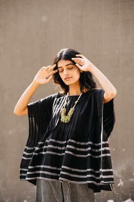 Black Striped Casual Wear Kaftan