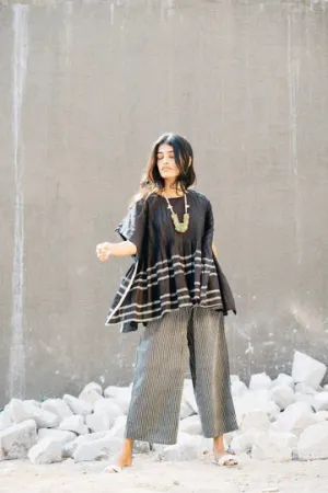 Black Striped Casual Wear Kaftan