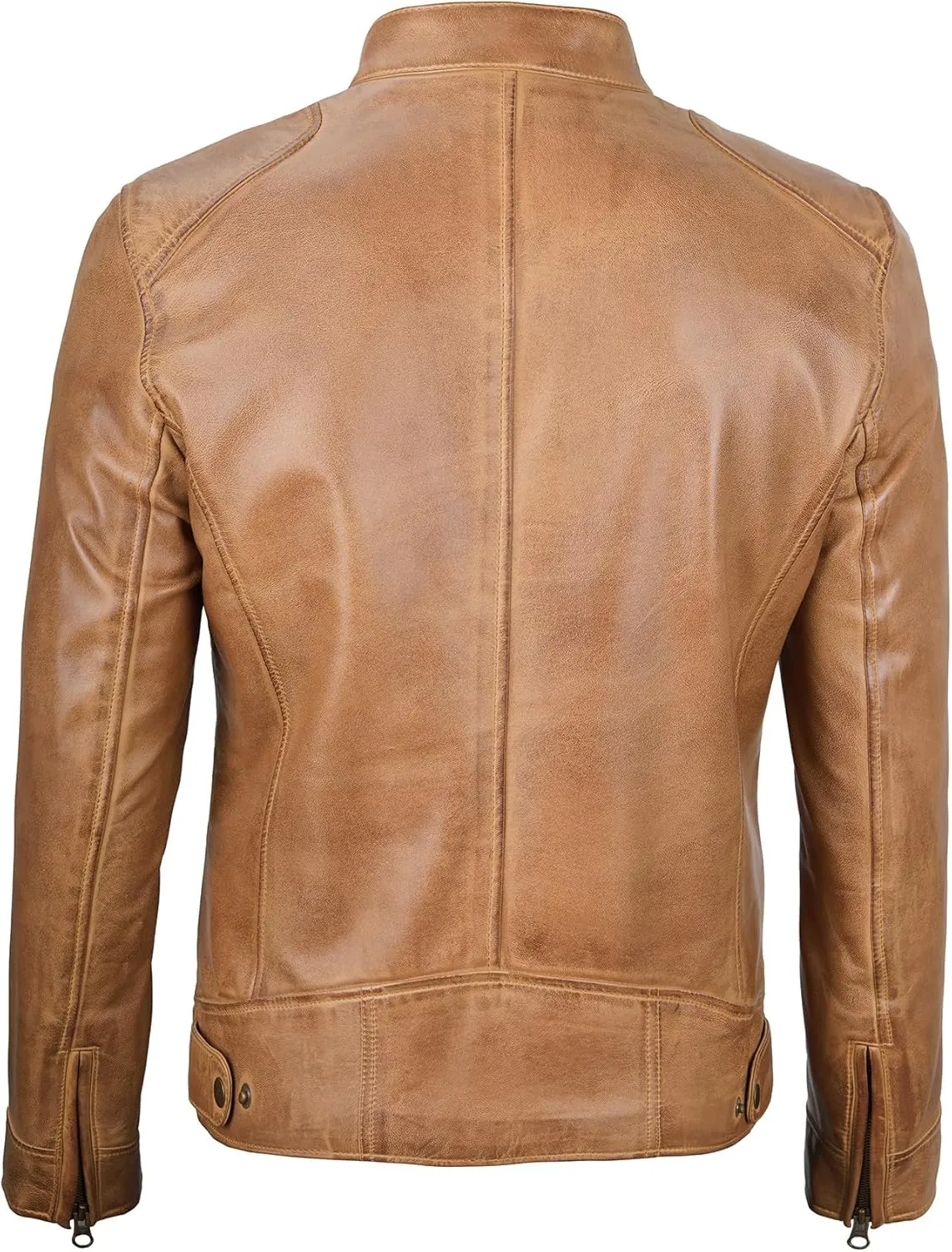 Blingsoul Leather Jackets For Men - Real Lambskin Motorcycle Style Mens Leather Jacket