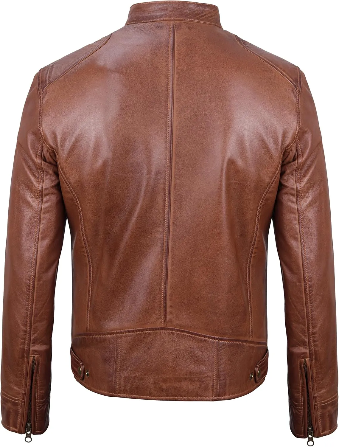 Blingsoul Leather Jackets For Men - Real Lambskin Motorcycle Style Mens Leather Jacket