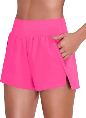 Blooming Jelly Womens High Waisted Running Shorts V Side Split Quick Dry Workout Athletic Shorts with Pockets 2025
