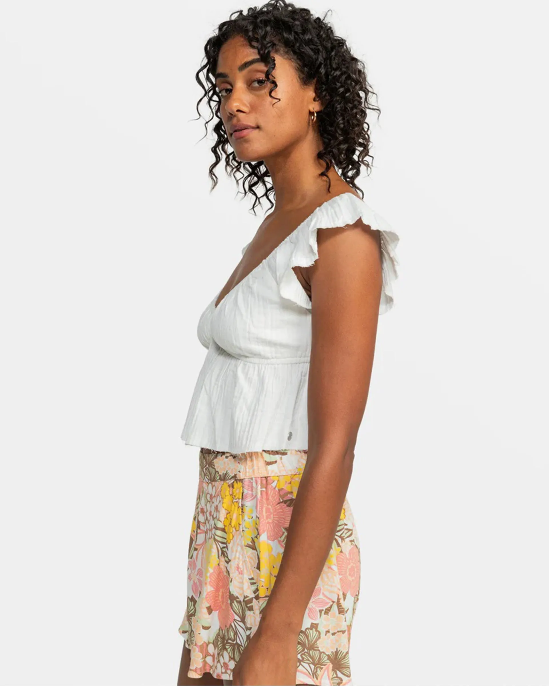 Brisa Flutter Sleeve Crop Top