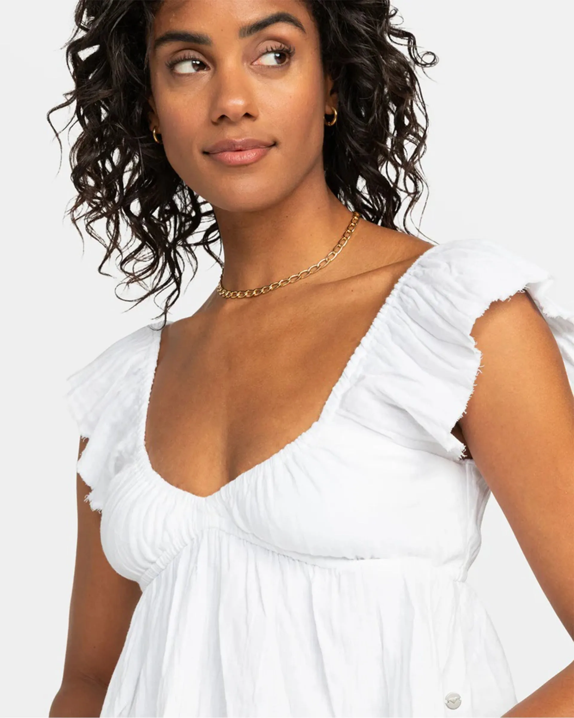 Brisa Flutter Sleeve Crop Top