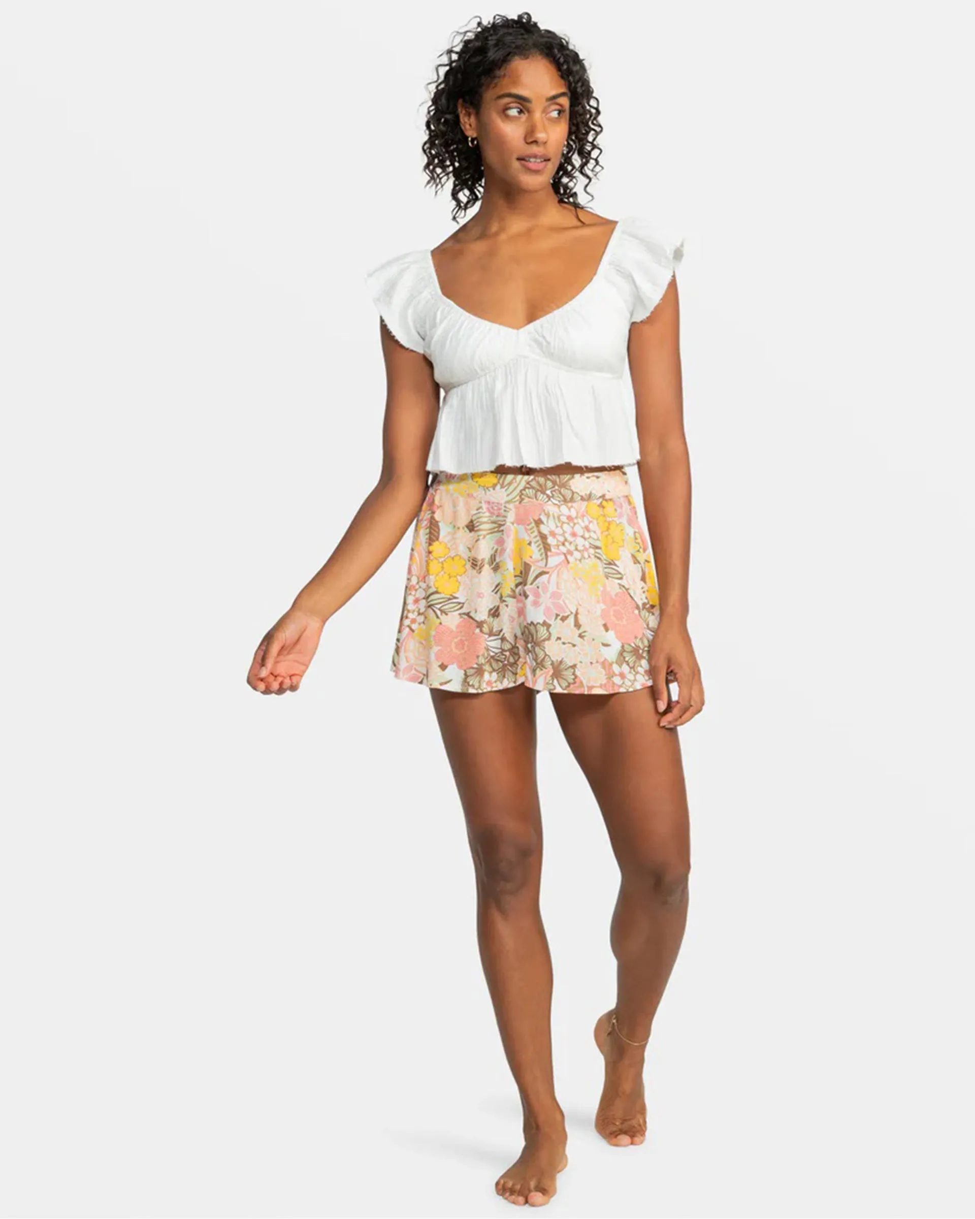 Brisa Flutter Sleeve Crop Top