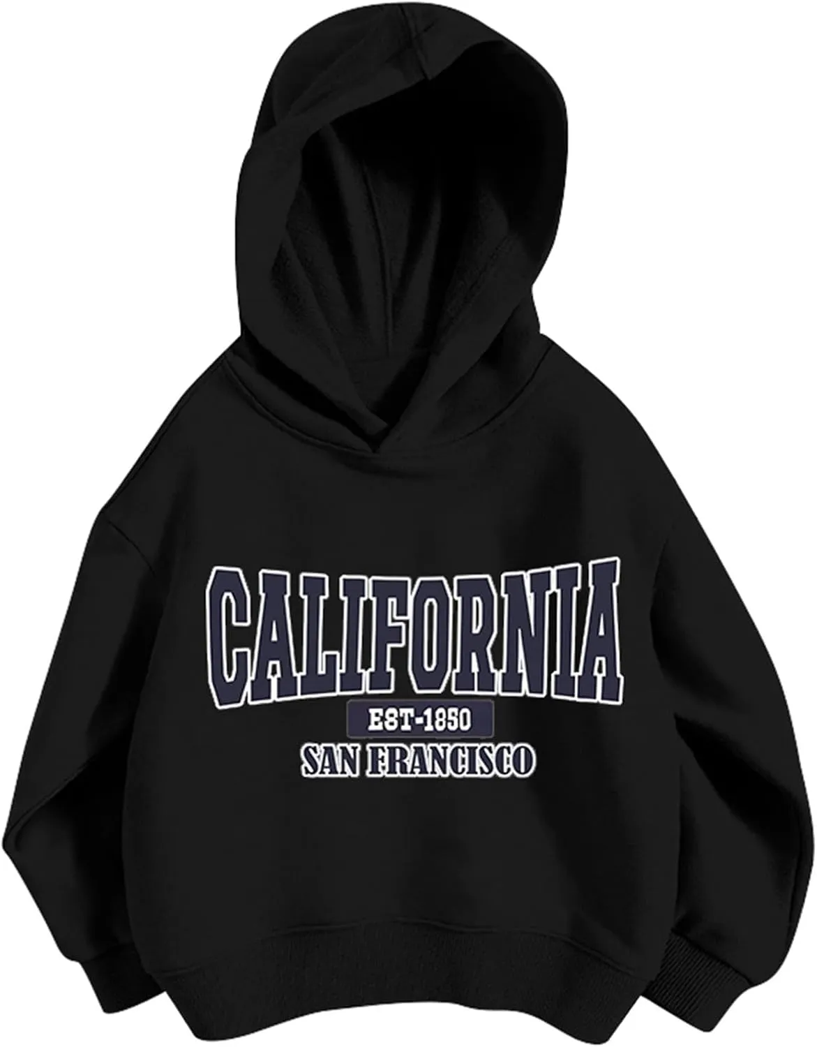 California Hoodies for Girls Graphic Letter Print Pullover Oversized Sweatshirts Long Sleeve Casual Loose Tops Preppy Clothes