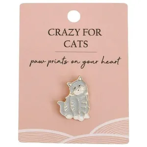 Cat Memento Pin Grey 2cm
