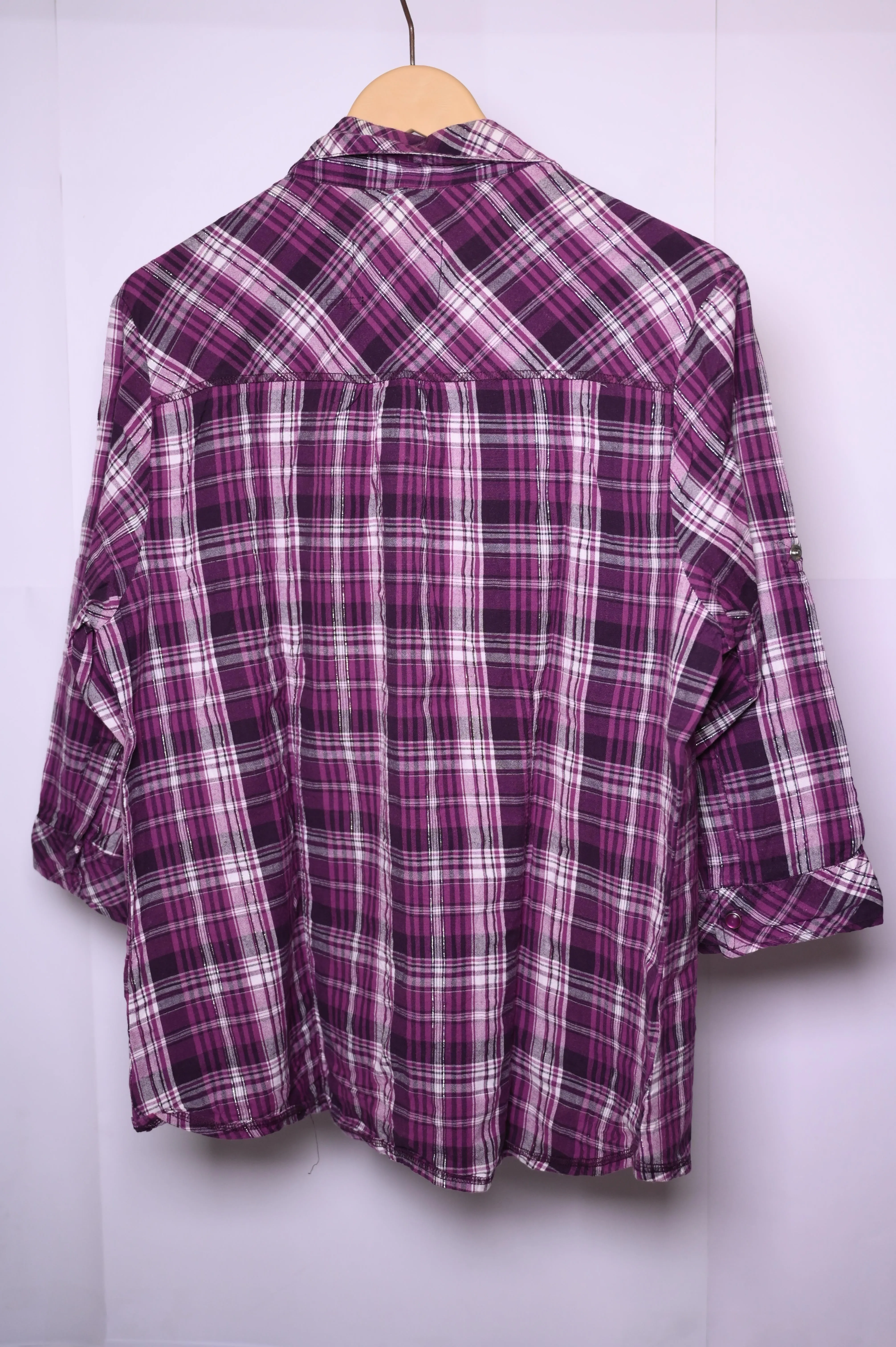 Check Me Out Purple Check Button-Down