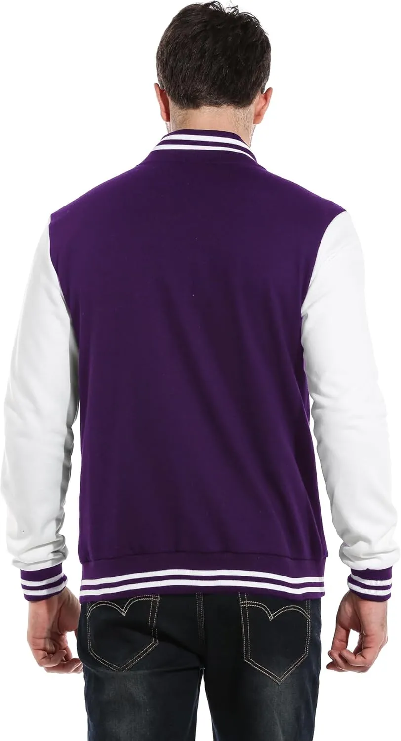 COOFANDY Men's Fashion Varsity Jacket Causal Slim Fit Cotton Letterman Baseball Bomber Jackets
