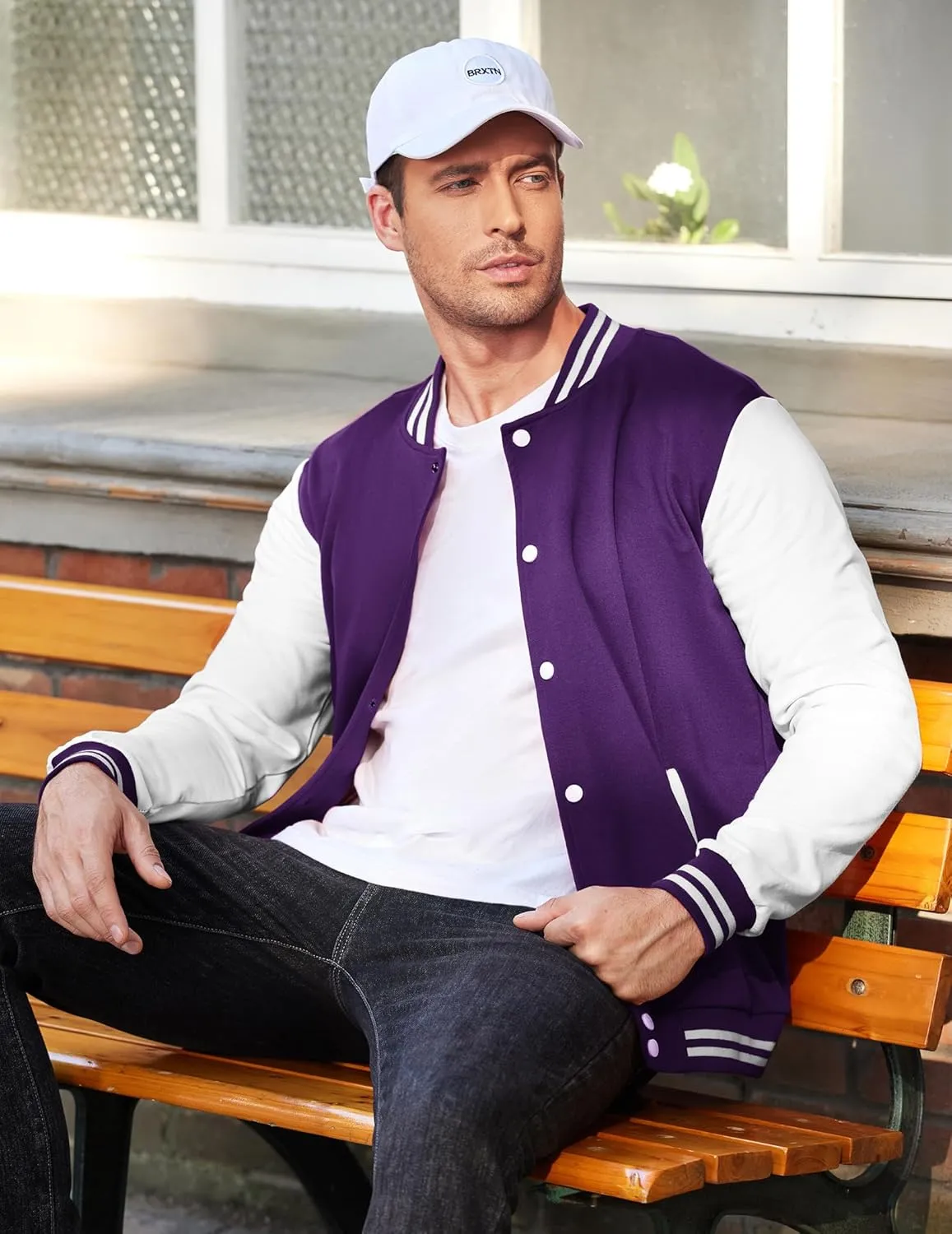 COOFANDY Men's Fashion Varsity Jacket Causal Slim Fit Cotton Letterman Baseball Bomber Jackets