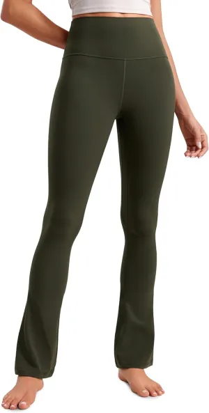 CRZ YOGA Butterluxe High Waist Mini Flared Leggings for Women 30" / 31.5" - Bootcut Yoga Pants with Pocket Casual Lounge