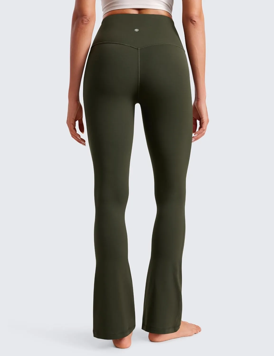 CRZ YOGA Butterluxe High Waist Mini Flared Leggings for Women 30" / 31.5" - Bootcut Yoga Pants with Pocket Casual Lounge