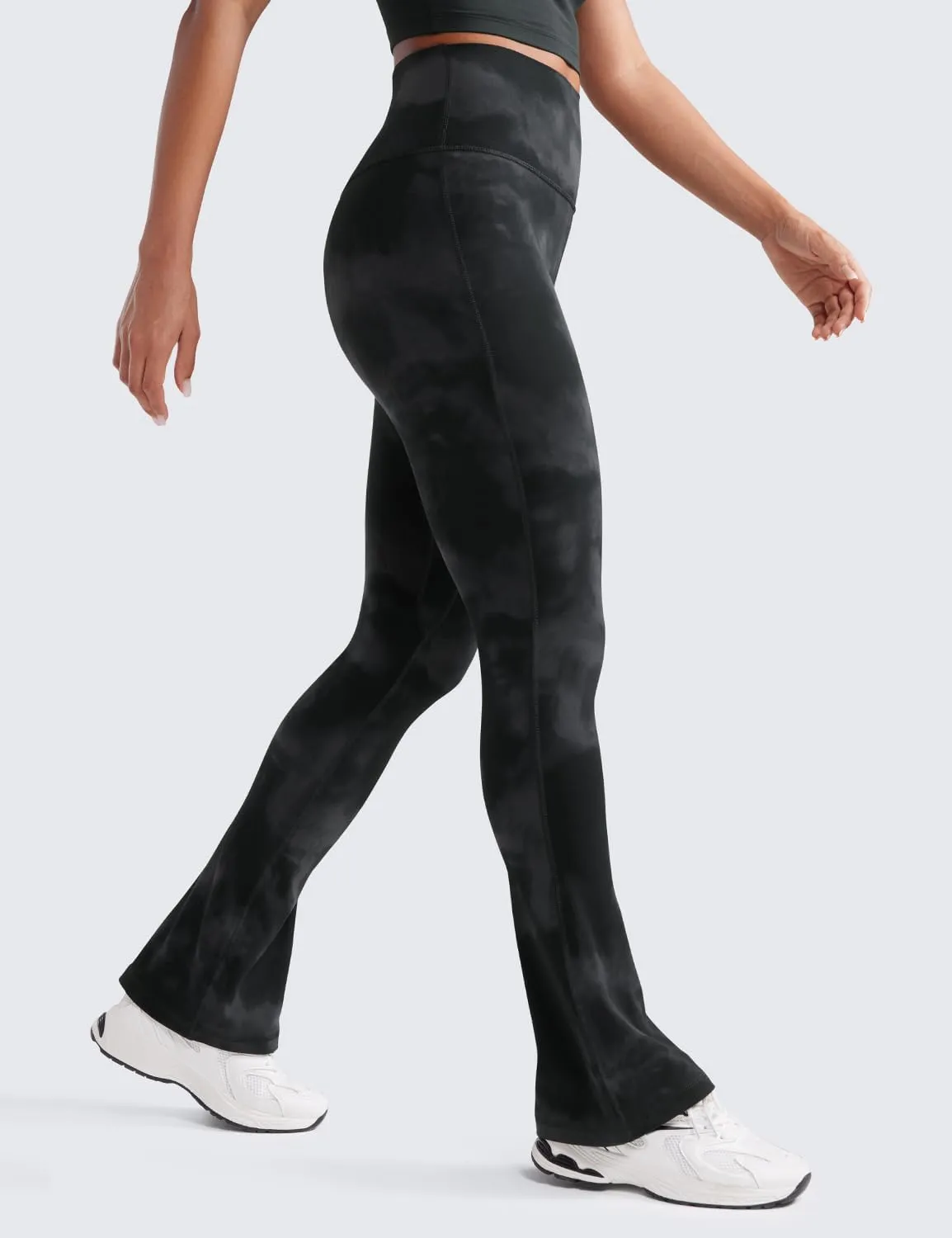 CRZ YOGA Butterluxe High Waist Mini Flared Leggings for Women 30" / 31.5" - Bootcut Yoga Pants with Pocket Casual Lounge