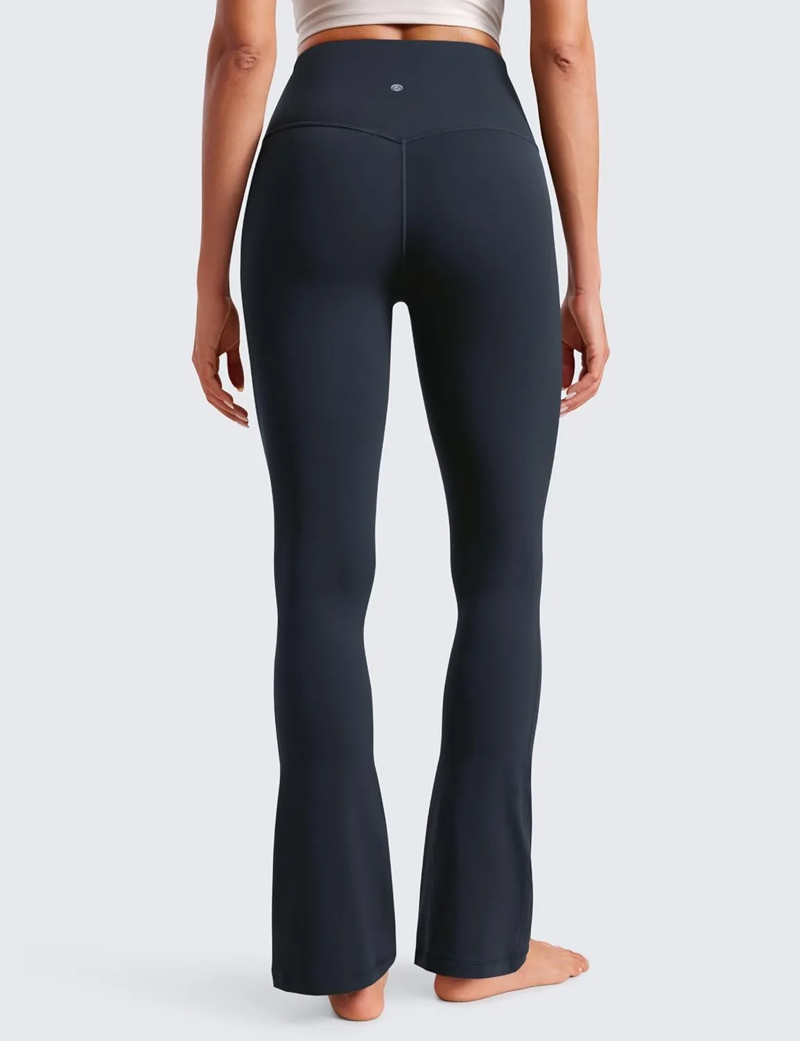 CRZ YOGA Butterluxe High Waist Mini Flared Leggings for Women 30" / 31.5" - Bootcut Yoga Pants with Pocket Casual Lounge