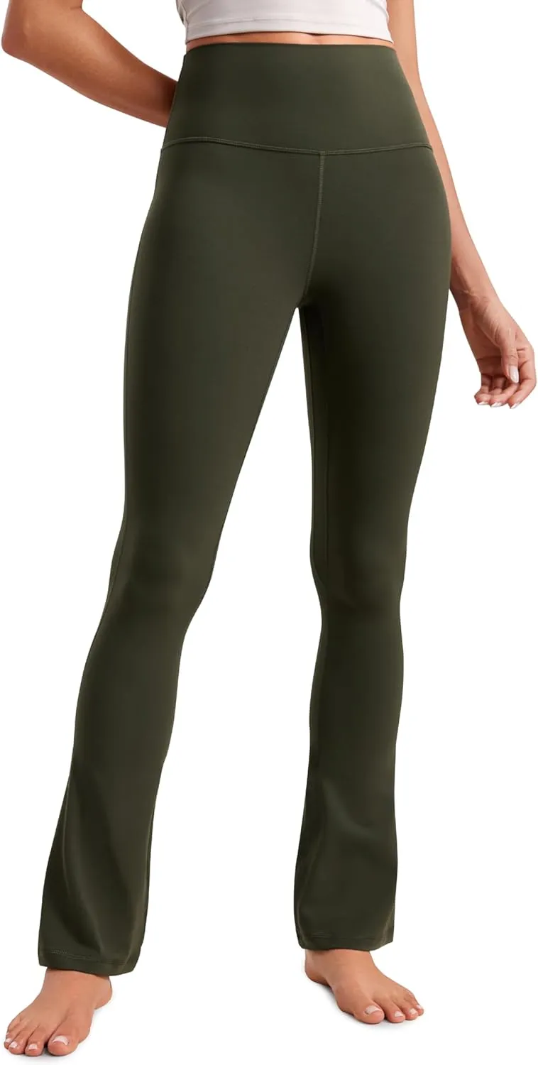 CRZ YOGA Butterluxe High Waist Mini Flared Leggings for Women 30" / 31.5" - Bootcut Yoga Pants with Pocket Casual Lounge