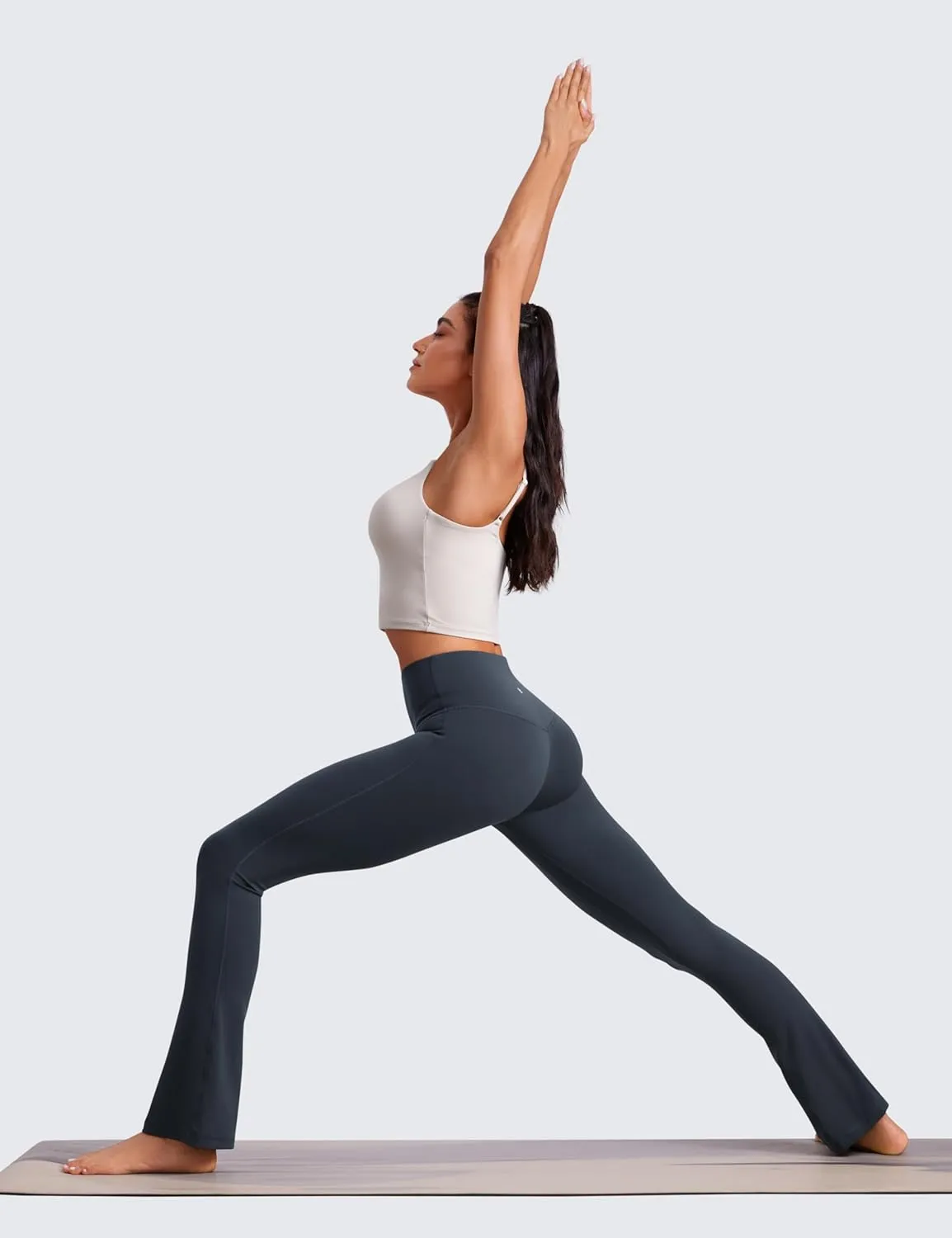 CRZ YOGA Butterluxe High Waist Mini Flared Leggings for Women 30" / 31.5" - Bootcut Yoga Pants with Pocket Casual Lounge