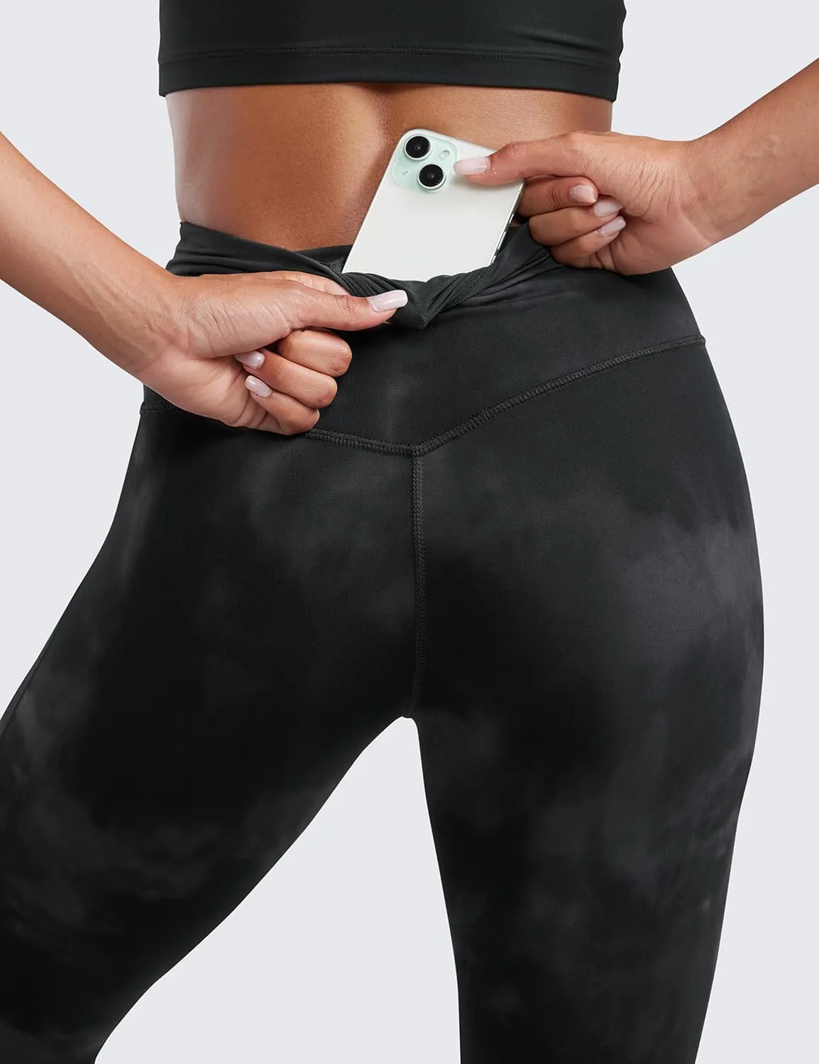 CRZ YOGA Butterluxe High Waist Mini Flared Leggings for Women 30" / 31.5" - Bootcut Yoga Pants with Pocket Casual Lounge