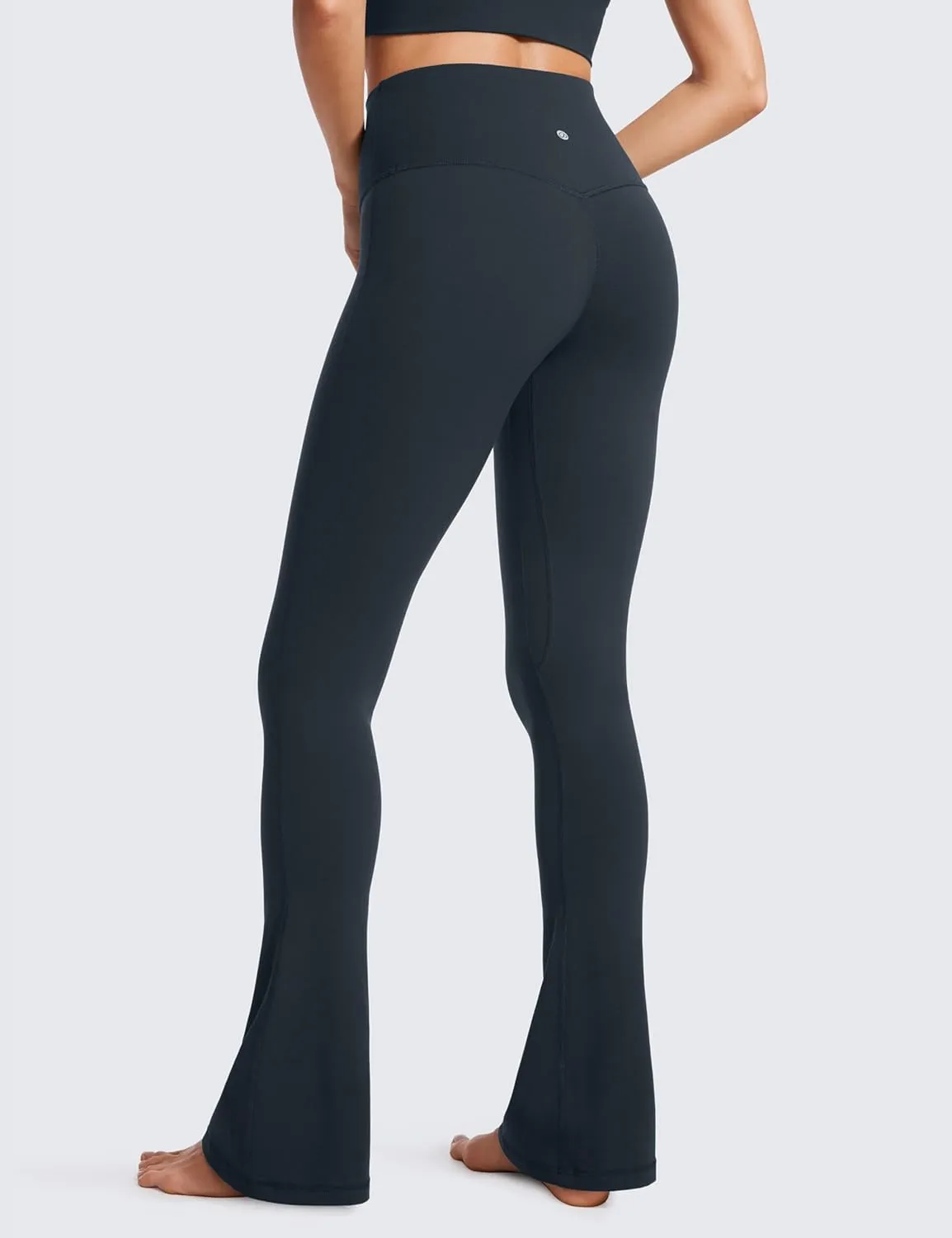 CRZ YOGA Butterluxe High Waist Mini Flared Leggings for Women 30" / 31.5" - Bootcut Yoga Pants with Pocket Casual Lounge
