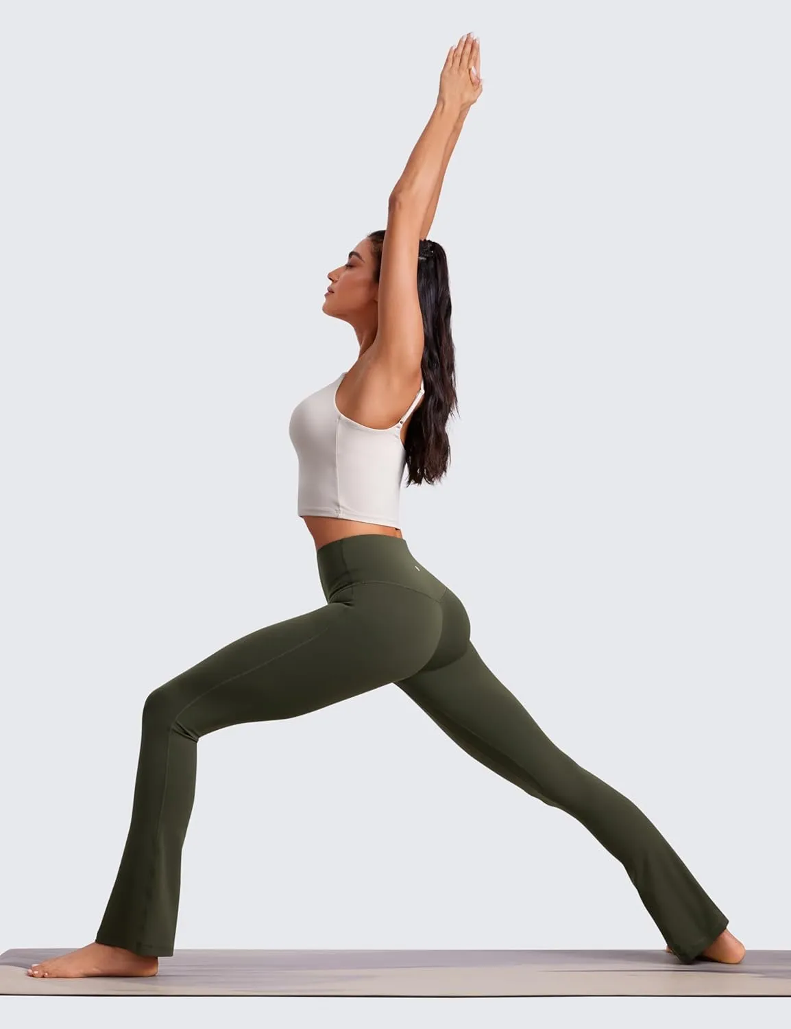 CRZ YOGA Butterluxe High Waist Mini Flared Leggings for Women 30" / 31.5" - Bootcut Yoga Pants with Pocket Casual Lounge